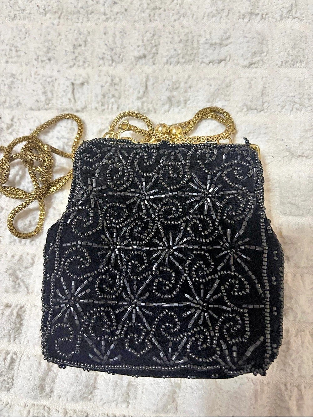 R & Regal Ltd. Beaded Floral Clutch in Black